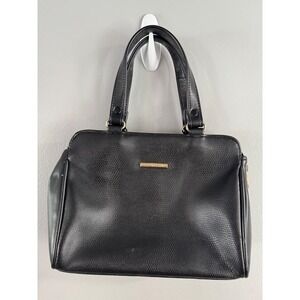 Liz Claiborne Black Satchel Handbag Structured‎ Top Handle Designer Purse